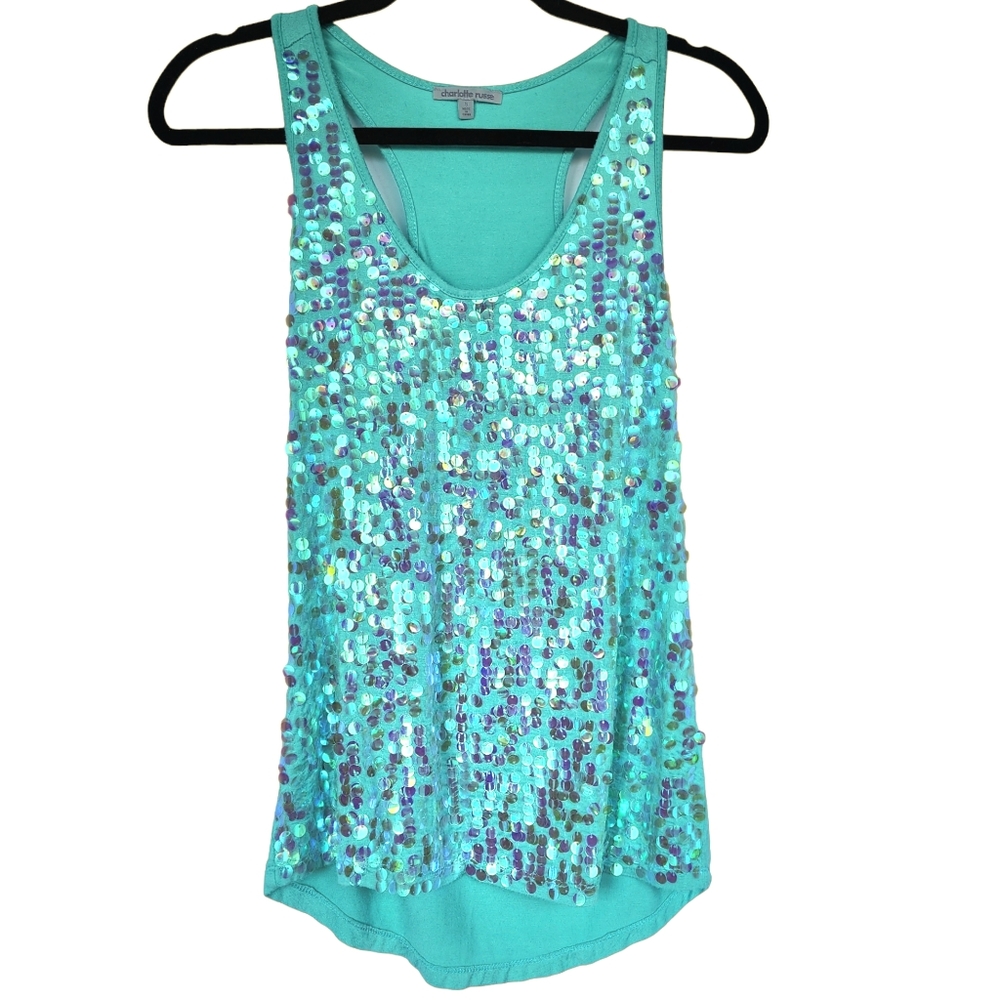 Mint Sparkly Racerback Tank